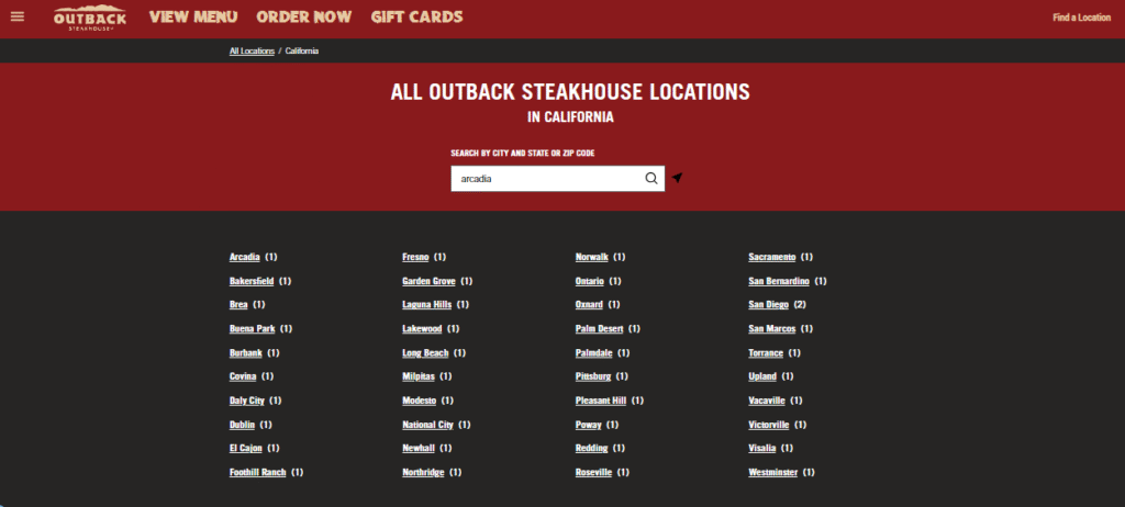 Find Outback Christmas Eve Hours California