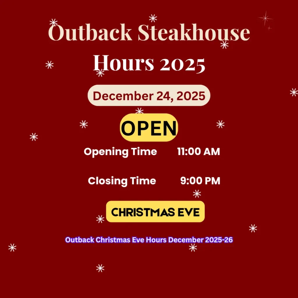 Outback Open On Christmas Eve 2025