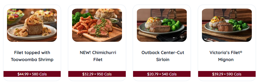 Outback’s Signature Steaks Menu With Price
