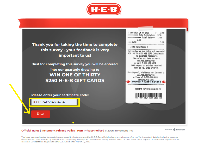 H-E-B Customer Satisfaction Surve